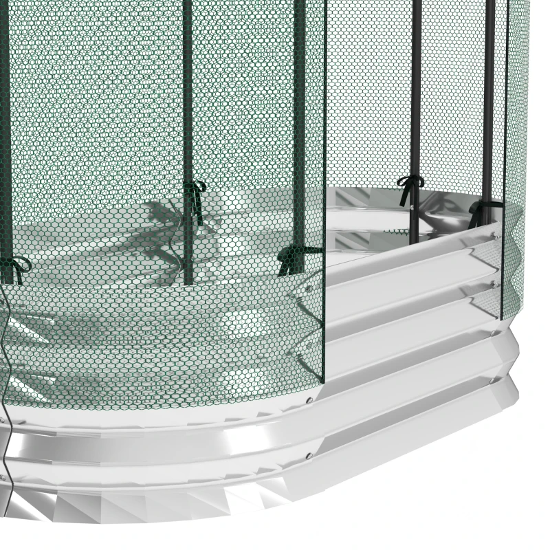 Outsunny Galvanized Raised Garden Bed with Crop Cage Protection Net Cover, Outdoor Planter Box for Vegetables, Flowers, Herbs