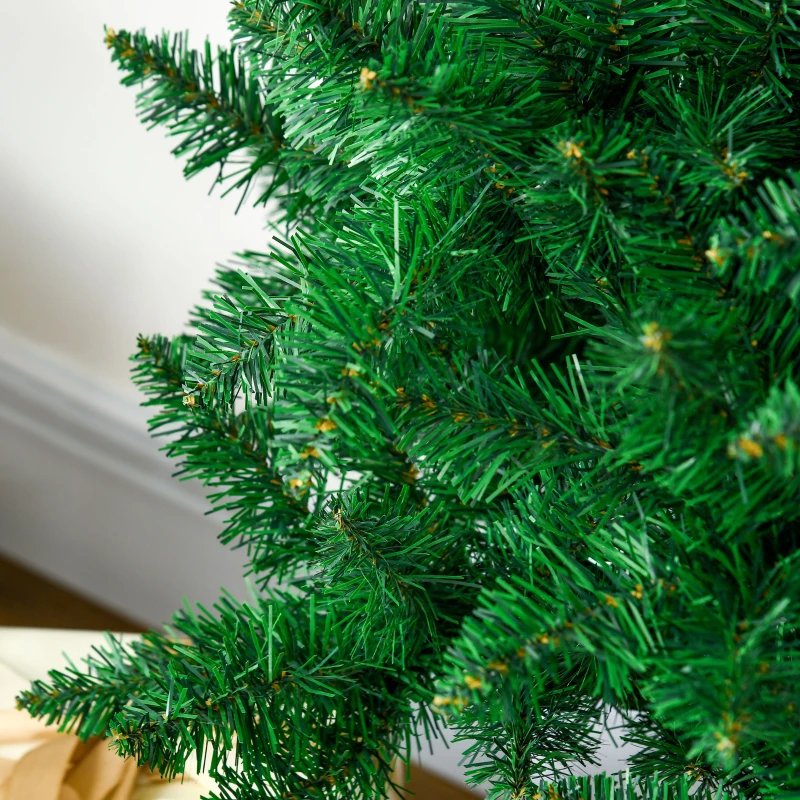HOMCOM 7' Artificial Half Christmas Trees with Auto Open, Steel Base, for Indoor Xmas Décor