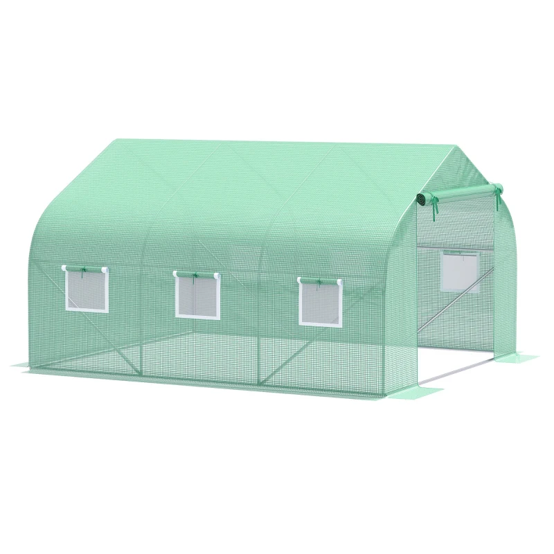 Outsunny Outdoor Greenhouse Walk-In Greenhouse Portable Greenhouse Canada Garden Plant Flower Seed Greenhouse W/ Premium Steel Frame