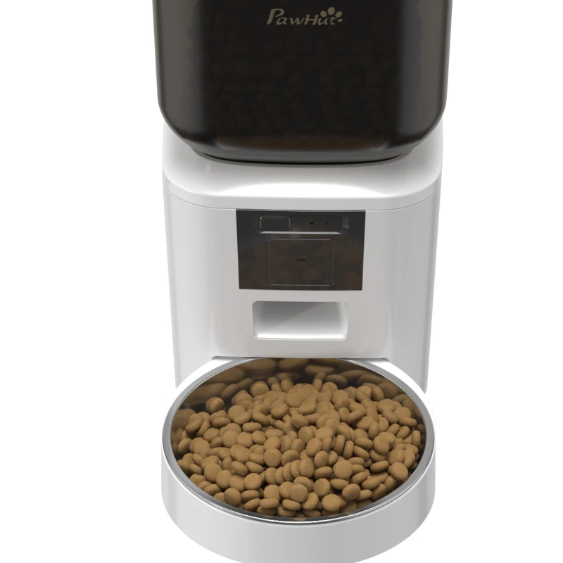 PawHut Automatic Cat Feeder with Camera, 2.4G WiFi, APP Control 8L Pet Feeder 1-10 Meals with 2-Way Audio, Dual Power Supply