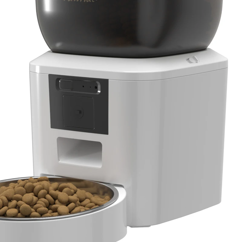 PawHut Automatic Cat Feeder with Camera, 2.4G WiFi, APP Control 8L Pet Feeder 1-10 Meals with 2-Way Audio, Dual Power Supply