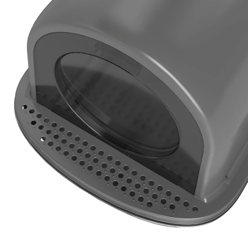PawHut Enclosed Stainless Steel Litter Box, Metal Cat Litter Box with Scoop, Deodorizer Bag, Handle, Easy to Clean