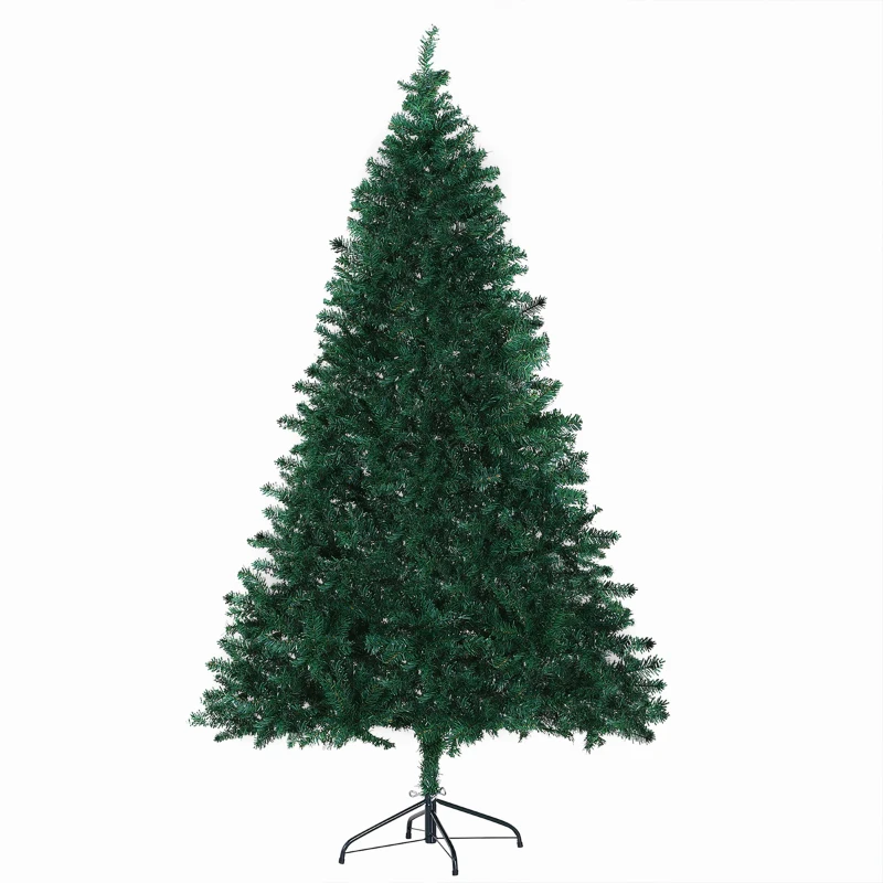 HOMCOM 6ft Christmas Tree Unlit Artificial Spruce Full Tree with Solid Metal Stand