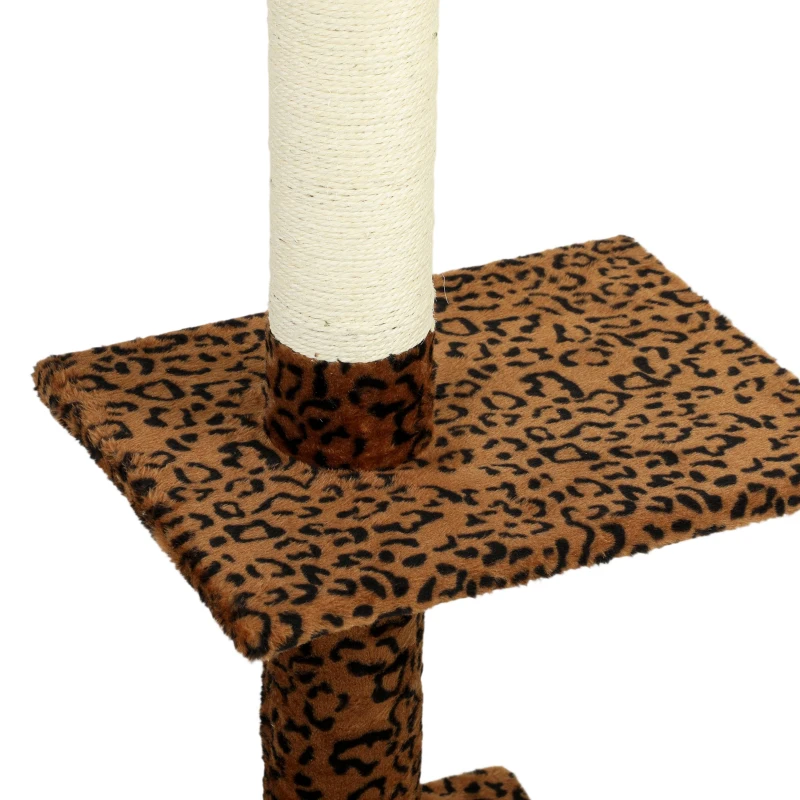 PawHut 8.5ft Cat Climbing Tree 5-Tier Kitty Activity Center with Scratching Post, Leopard Print