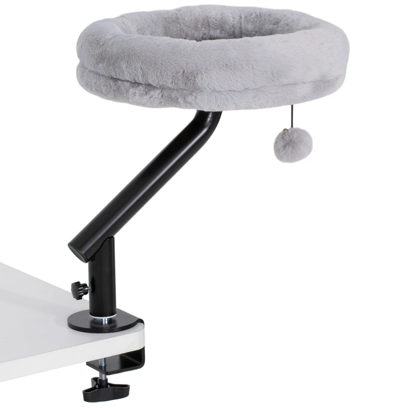 PawHut Cat Desk Bed 360° Rotatable Adjustable Height for Home Office Work Window