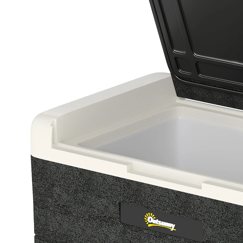 Outsunny 12 Volt Car Refrigerator, 32QT Car Fridge Electric Cooler, 12/24V DC and 100-240V AC, -4-68 ℉, Portable Refrigerator