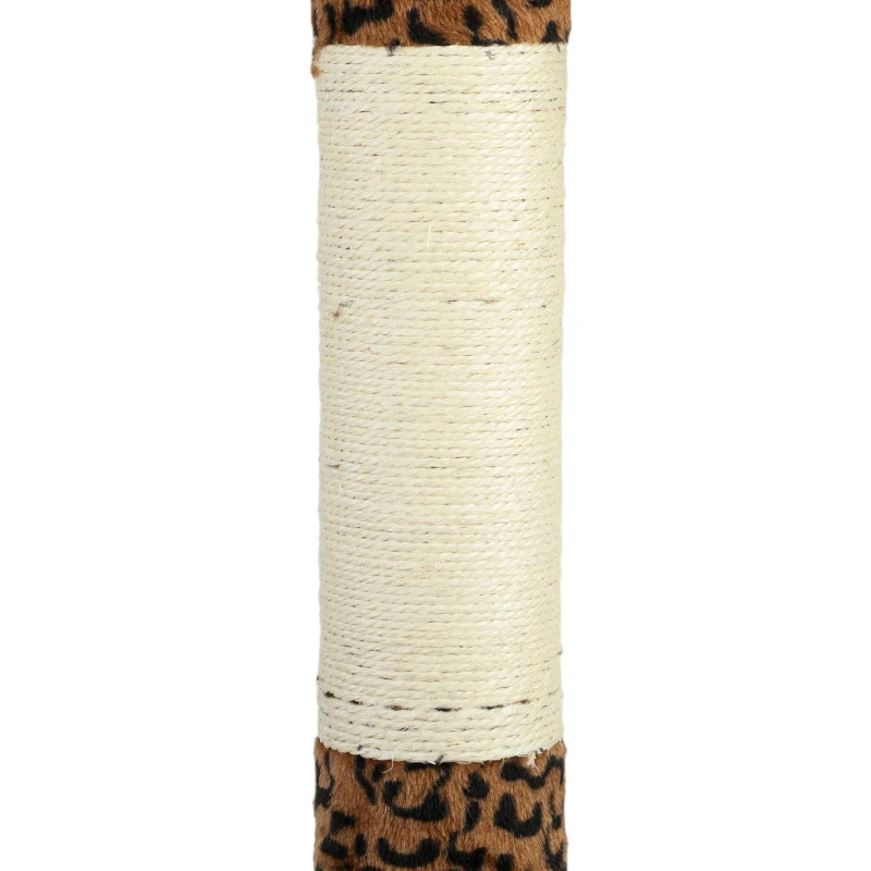 PawHut 8.5ft Cat Climbing Tree 5-Tier Kitty Activity Center with Scratching Post, Leopard Print