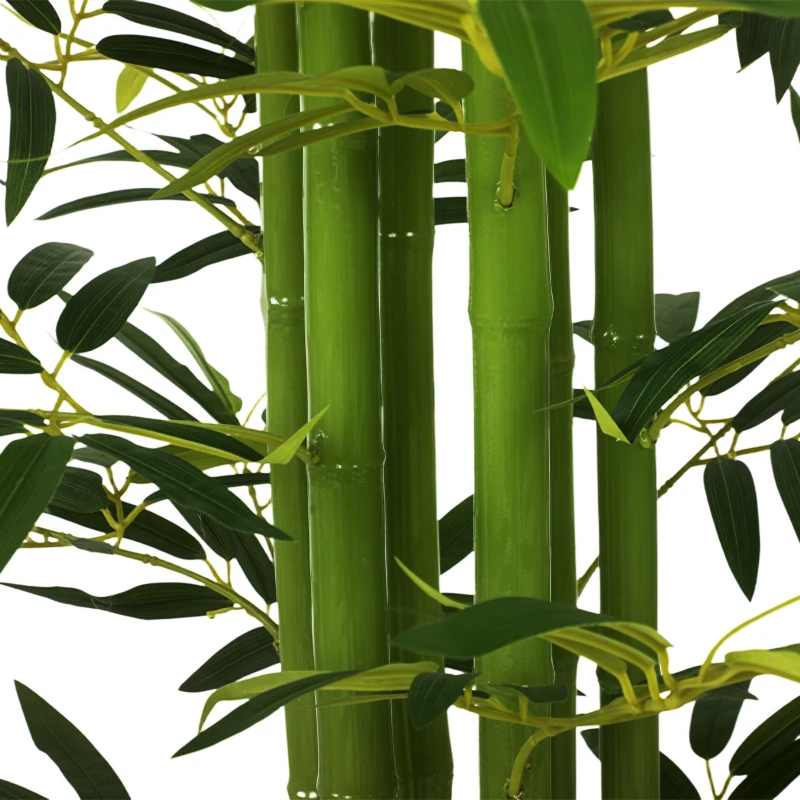 HOMCOM Indoor Fake Plants, Artificial Bamboo Tree with Adjustable Shape for Home Office Living Room Decor, Green