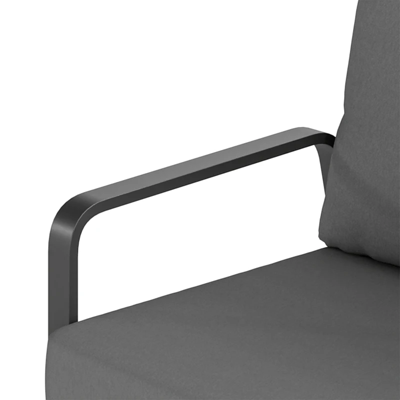 Outsunny Outdoor Sofa Thick Cushions Outdoor Patio Couch Loveseat 2 Seater for Garden Black and Light Grey