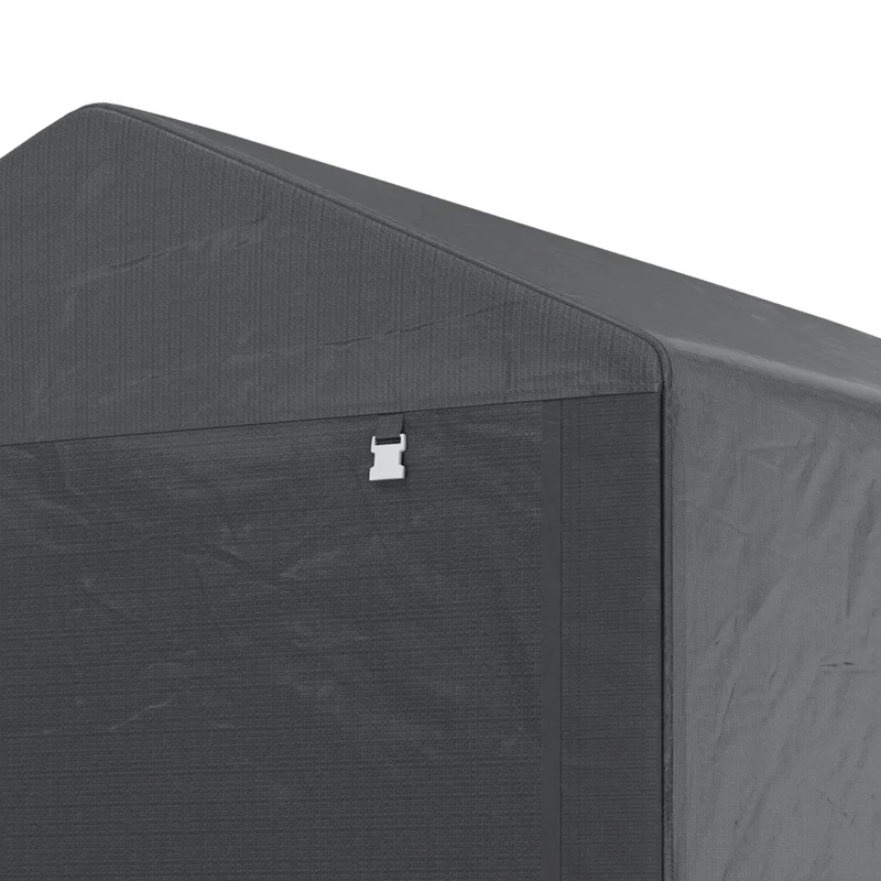 Outsunny Portable Bicycle Shed with Galvanised Steel Frame and Large Door, Waterproof Outdoor Shed for Garden Tools, Dark Grey