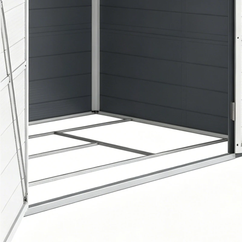 Outsunny 8' x 6' Plastic Garden Storage Shed with Latch Door, Vents, Sloped Roof, Dark Grey