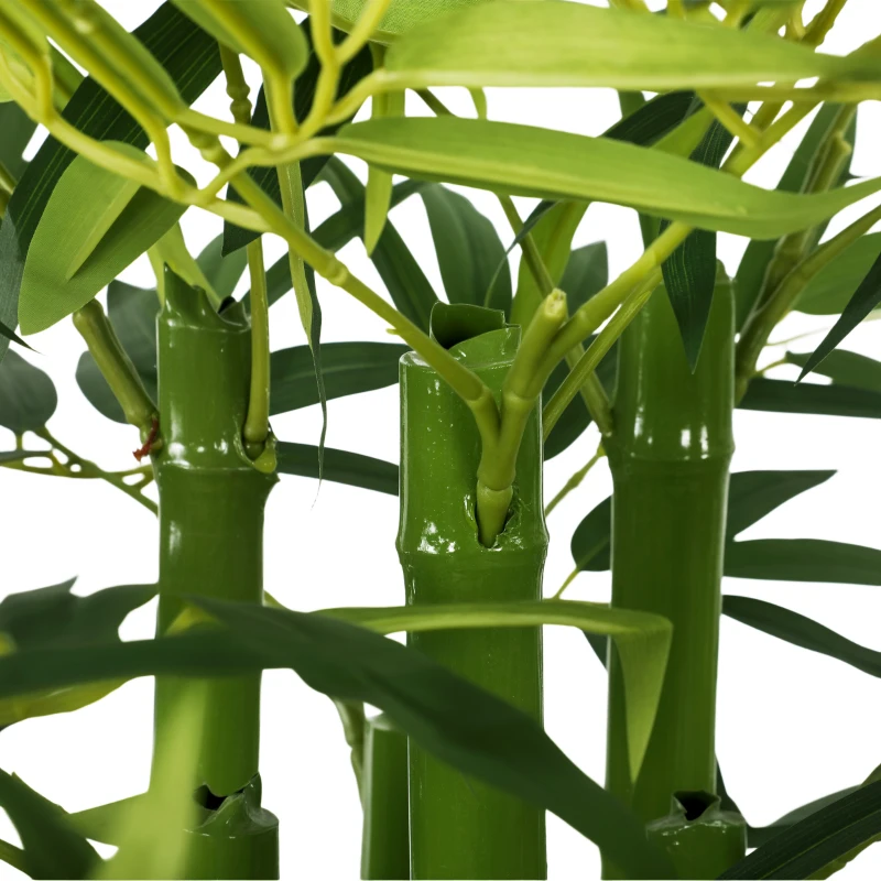 HOMCOM Indoor Fake Plants, Artificial Bamboo Tree with Adjustable Shape for Home Office Living Room Decor, Green