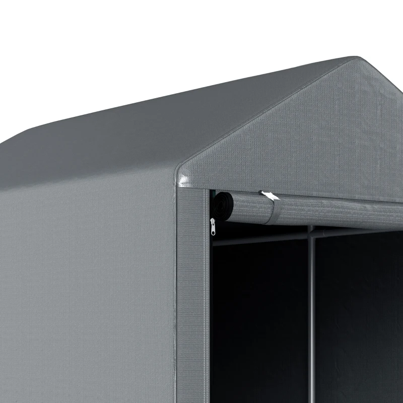 Outsunny 4 x 6ft Outdoor Storage Shed Tent, Portable Shed with Roll-up Door for Motorcycle, Bike, Garden Tools