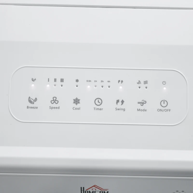 HOMCOM Cooling Fan for Bedroom with Ice Pack, Tower Fan with Remote Control, 3 Modes, 3 Speeds, 7.5H Timer, White