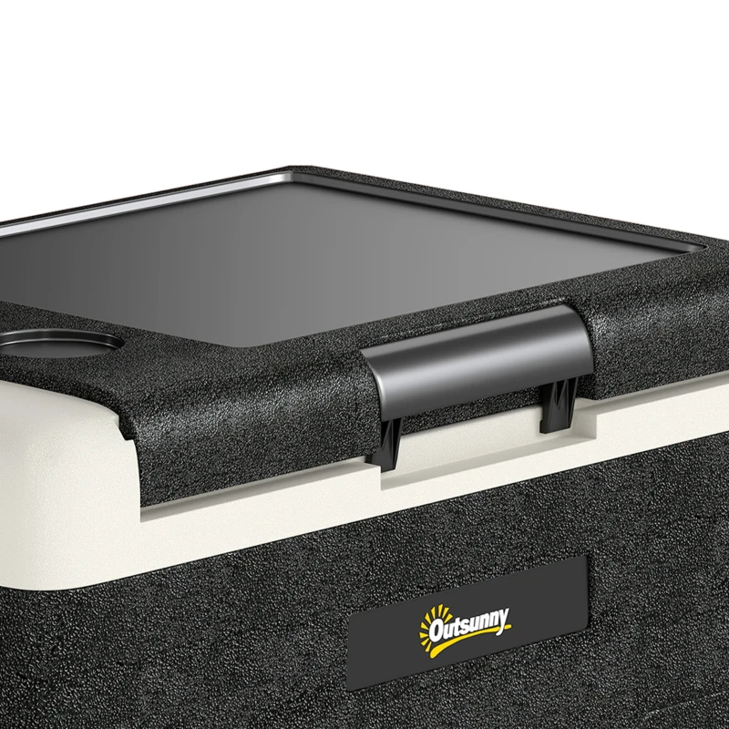 Outsunny 12 Volt Car Refrigerator, 32QT Car Fridge Electric Cooler, 12/24V DC and 100-240V AC, -4-68 ℉, Portable Refrigerator