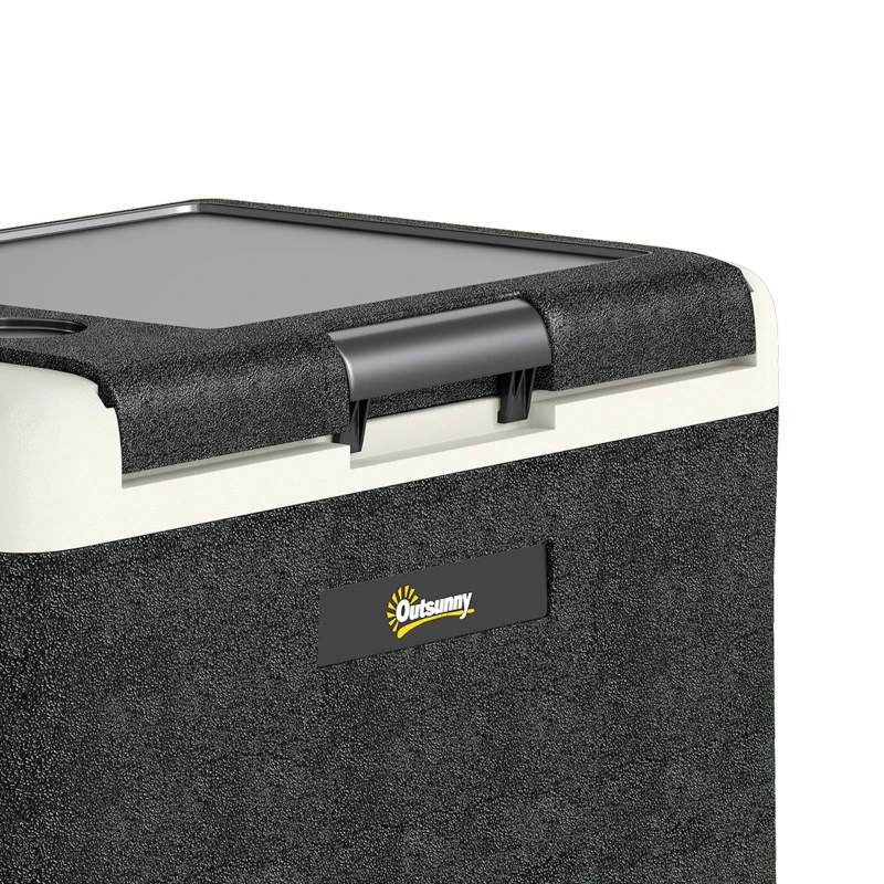 Outsunny 12 Volt Car Refrigerator, 53QT Car Fridge Electric Cooler, 12/24V DC and 100-240V AC, -4-68 ℉, Portable Refrigerator