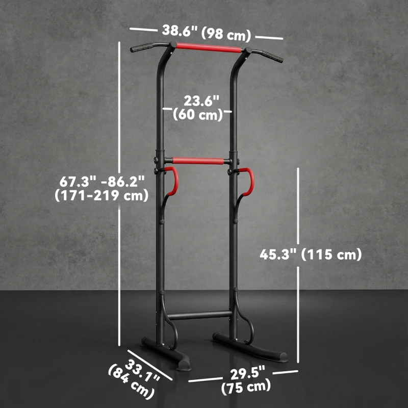 Soozier Power Tower, Pull Up Bar, Dip Station for Home Office Gym Multi-Function Workout Equipment