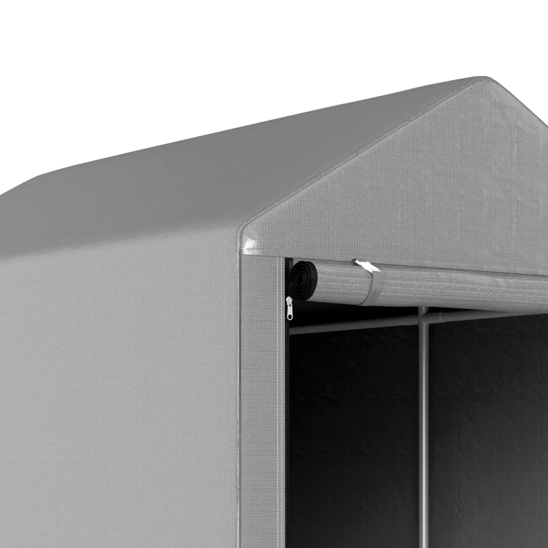 Outsunny 4 x 6ft Outdoor Storage Shed Tent, Portable Shed with Roll-up Door for Motorcycle, Bike, Garden Tools