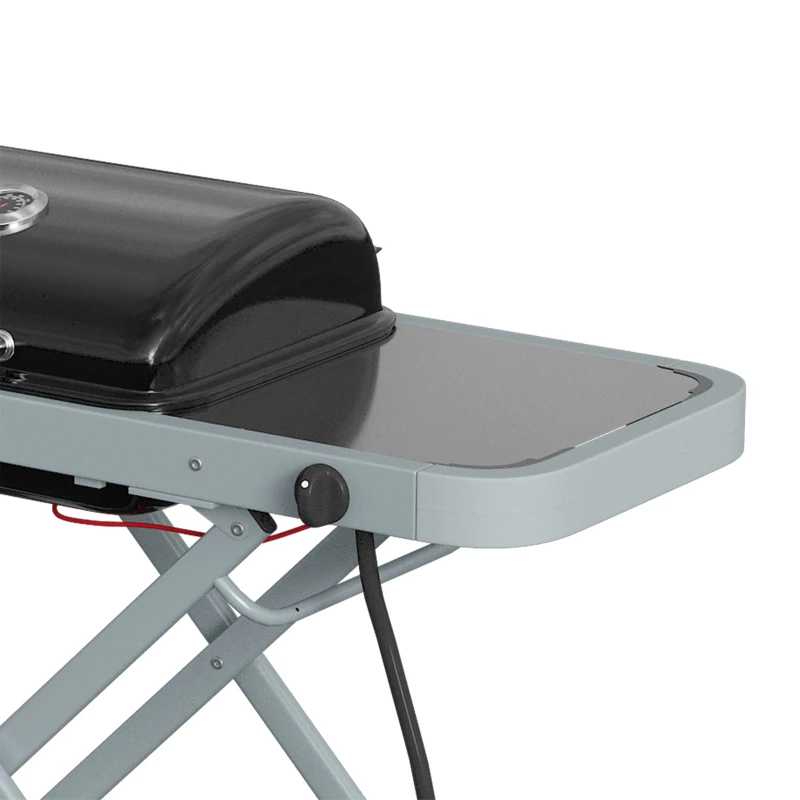 Outsunny Portable Propane Gas BBQ Grill with Foldable Cart, Wheels, 9500 BTU Gas Barbecue Grill with Piezo Ignition Burner, Black
