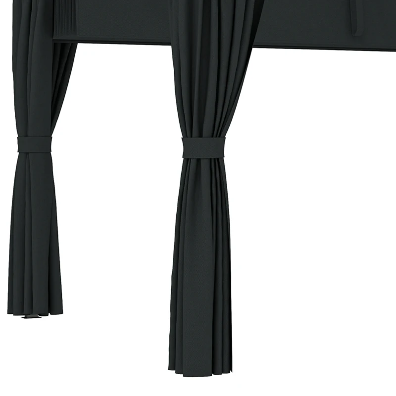 Outsunny 10' x 13' Pergola with Retractable Canopy and Curtains, UPF30+ Sun Shade Shelter for Grill, Garden, Backyard, Deck