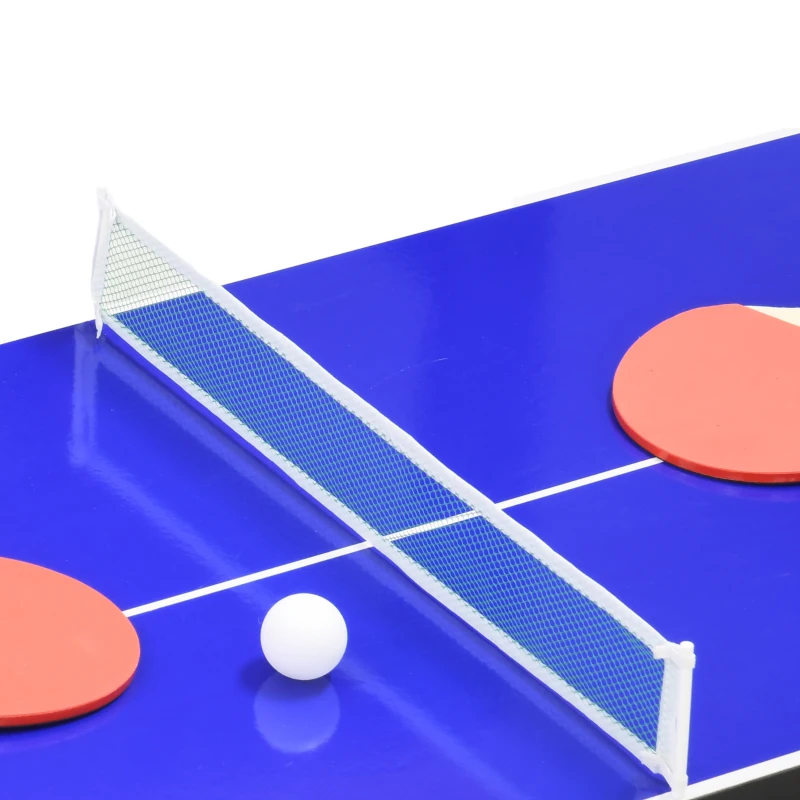 Soozier 43'' 4-in-1 Multi-Gaming Table, Tabletop Billiards Hockey Table Tennis Foosball Game, Easy Set up for Whole Family