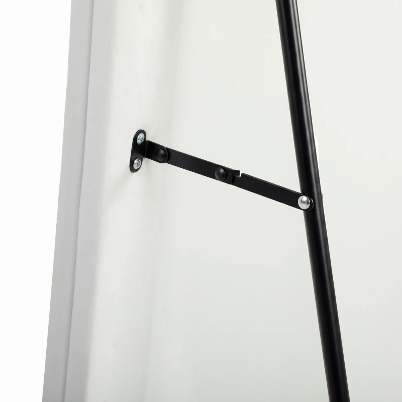 HOMCOM 64" x 24" Full Length Mirror, Floor Mirror Hanging or Wall Mount, with Arched Wavy Bottom Velvet Frame for Bedroom