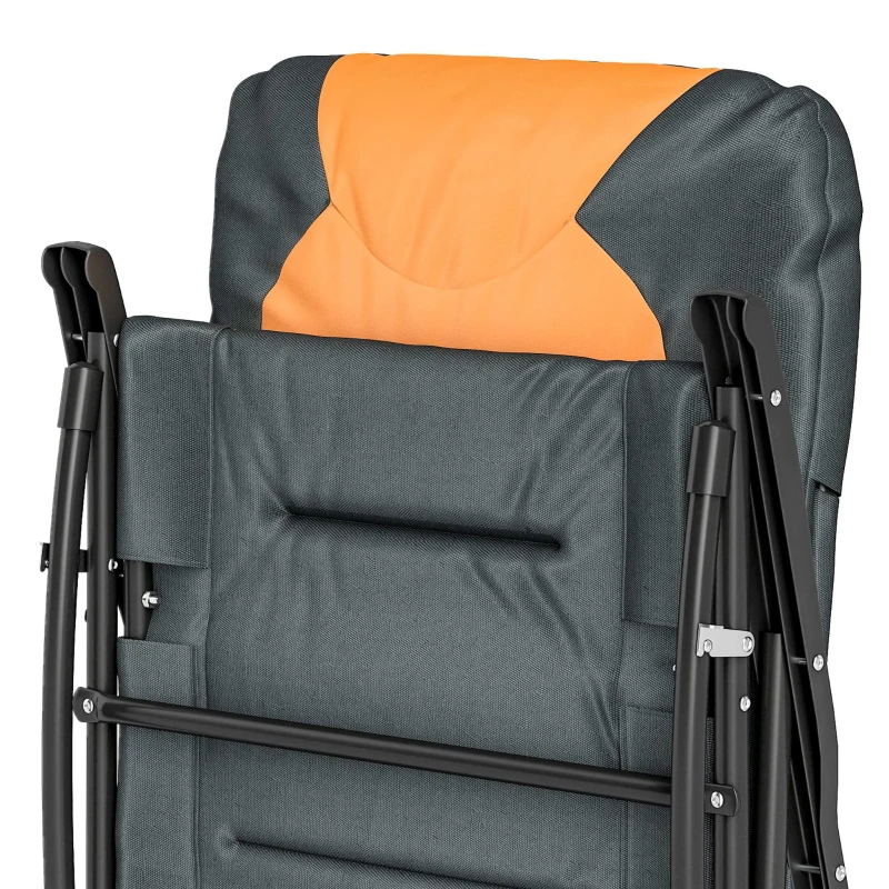 Outsunny 3-Piece Outdoor Foldable Rocking Chair Set, Orange