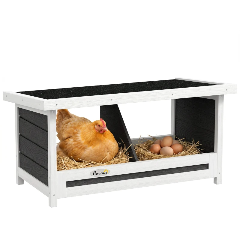 PawHut Nesting Boxes for Chickens, Chicken Coop Accessories with Asphalt Roof for Indoor Outdoor Use, Up to 2 Hens