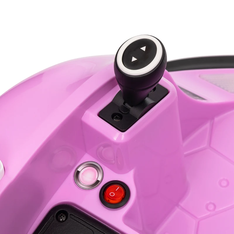 Qaba 12V Bumper Car for Toddlers, Ride On Car with 360 Degree Remote Control, Lights Music Horn, for 1.5-5 Years, Pink