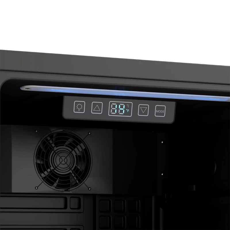 HOMCOM 2.4 Cu.Ft Beverage Refrigerator, 70 Can Beverage Fridge Cooler with Double-Layer Glass Door