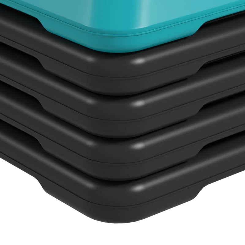 Soozier 5-Level Height Adjustable Stepper, Aerobic Exercise Step Platform, 4" 6" 8" 10" 12", Blue