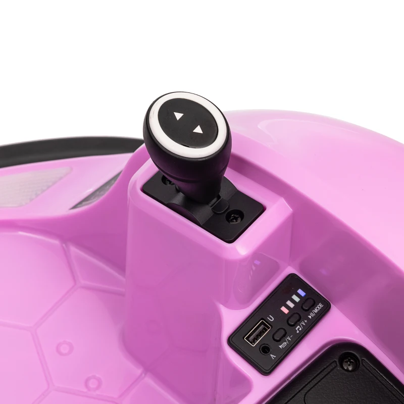 Qaba 12V Bumper Car for Toddlers, Ride On Car with 360 Degree Remote Control, Lights Music Horn, for 1.5-5 Years, Pink
