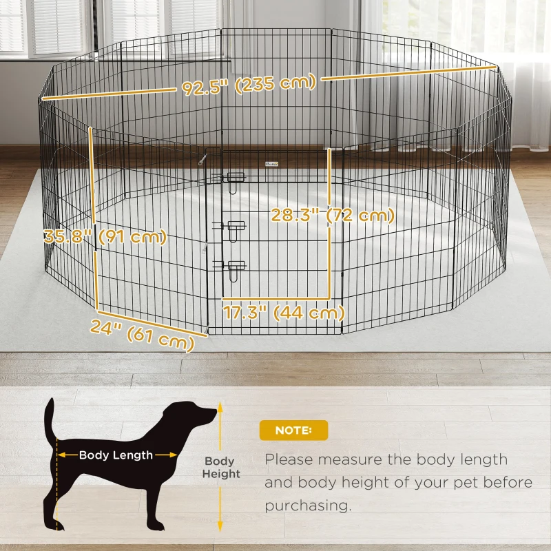 PawHut 36inch Foldable Metal Exercise Pet Playpen Yard Dog Puppy Kennel Cage 12 Panels