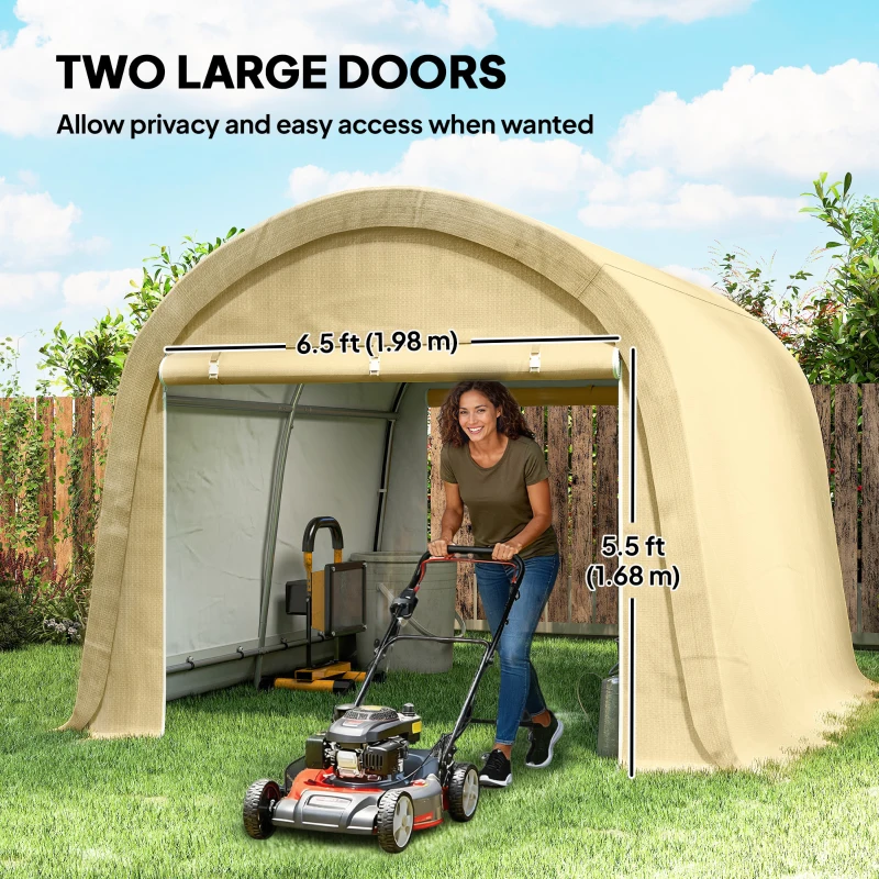 Outsunny 10' x 10' Outdoor Storage Tent, Heavy Duty and Waterproof Portable Shed for Bike, Motorcycle & Garden Tools