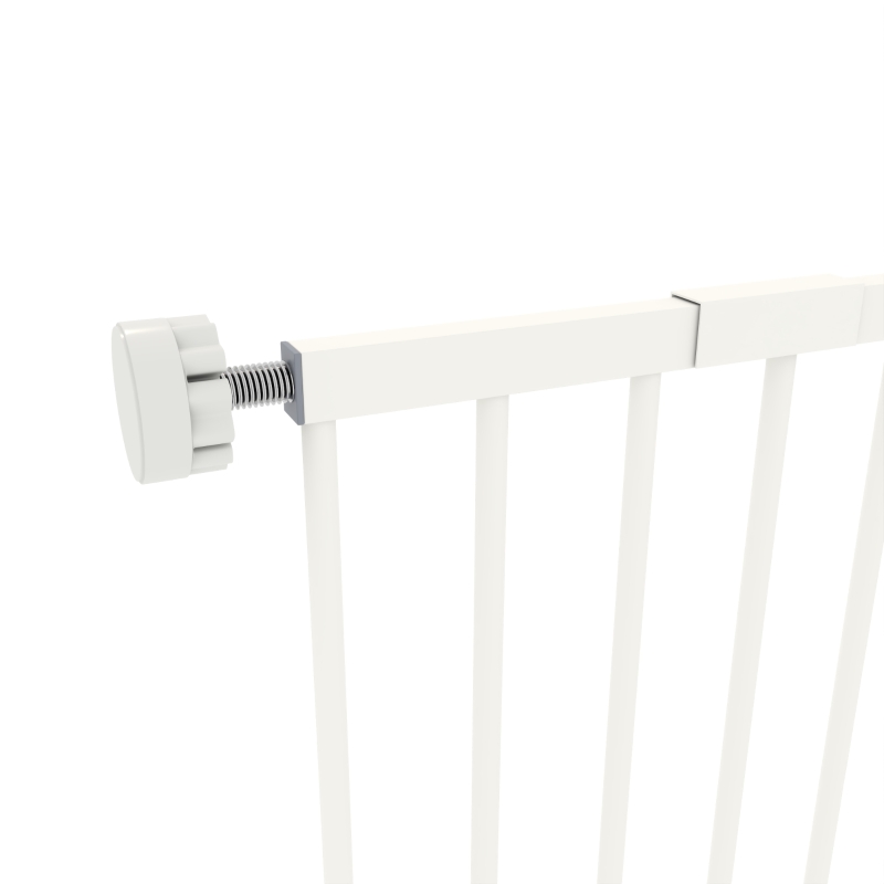 PawHut 30 Inch Tall Pet Gate with Door Dog Gate and Barrier Indoor for Stairs Includes 7", 8", 12" Extensions Kit