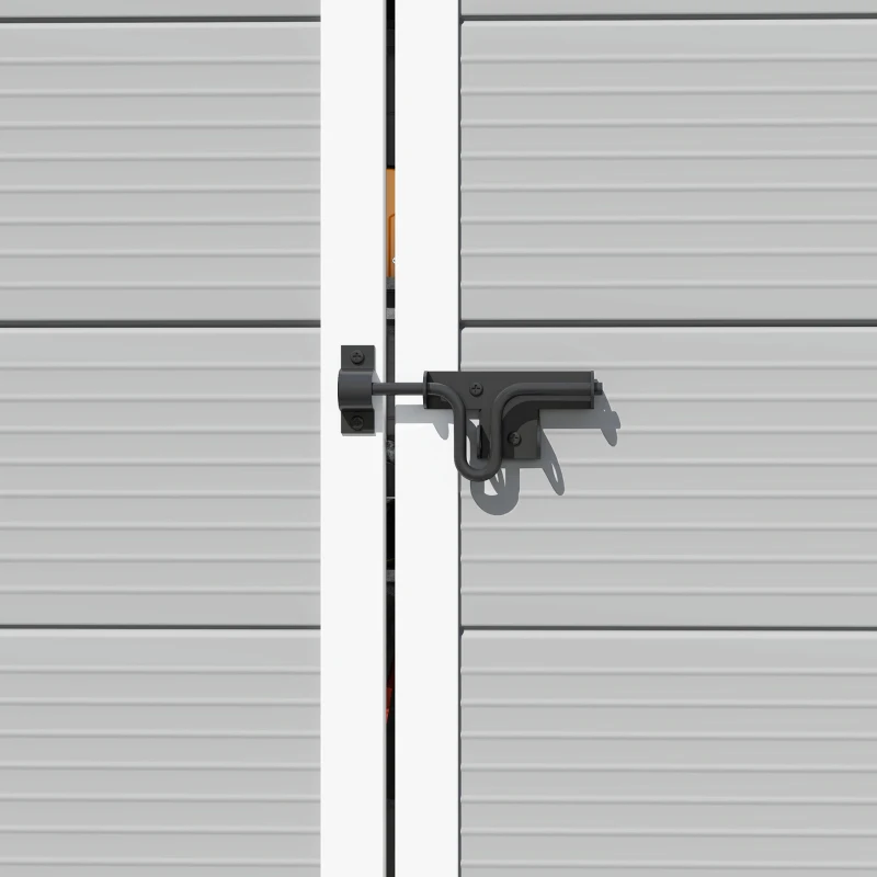 Outsunny 8' x 6' Plastic Garden Storage Shed with Latch Door, Vents, Sloped Roof, Light Grey