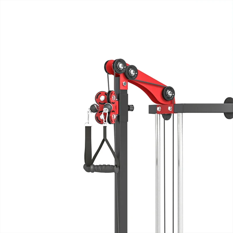 Soozier Wall Mount Cable Station, 16 Positions Adjustable Pulley Machine, Cable Crossover Machine with Lat Pulldown Bar