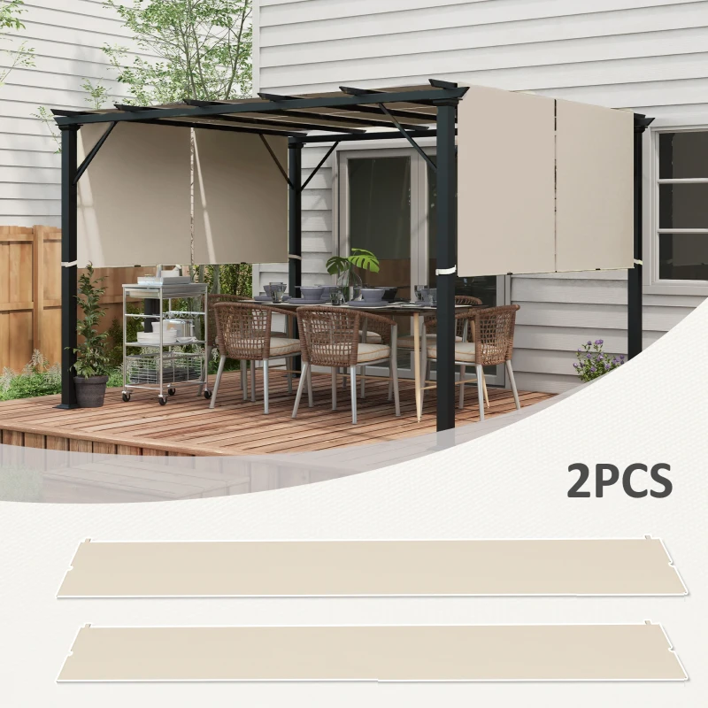Outsunny 2 Pcs UV Protection Pergola Replacement Canopy, Pergola Shade Cover, Easy to Install, for 10' x 10' Pergola, Khaki