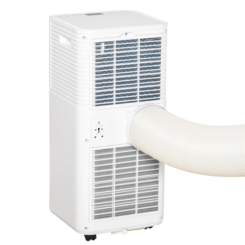 HOMCOM 8000 BTU Portable Air Conditioner with Fan & Dehumidifier Mode, Quiet AC Unit with Remote Control, 24-Hour Timer, White