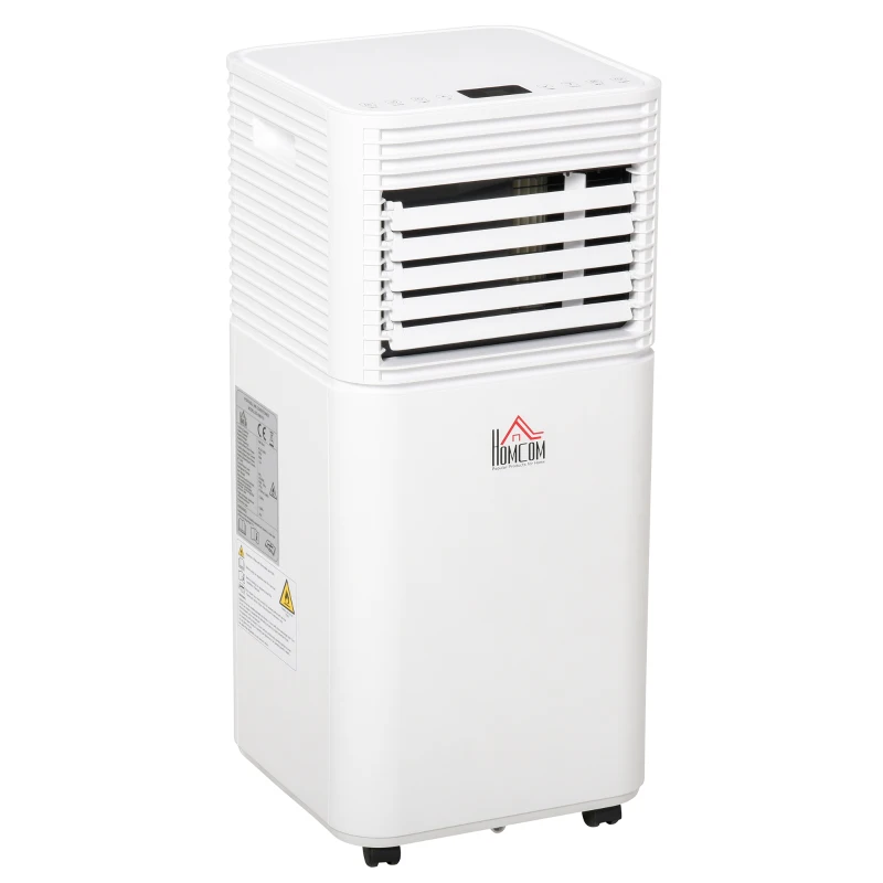 HOMCOM 8000 BTU Portable Air Conditioner with Fan & Dehumidifier Mode, Quiet AC Unit with Remote Control, 24-Hour Timer, White