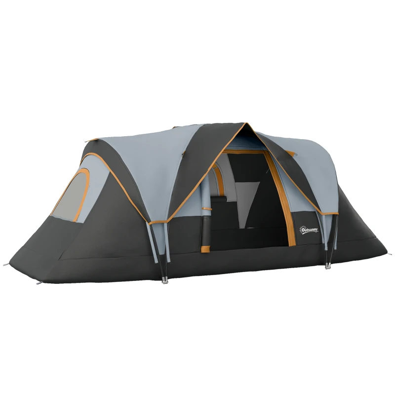 Outsunny 5-6 Person Family Tent, Outdoor Camping Tent with Lighting Hook, Carrying Bag for Camping, Hiking and Travelling, Cream