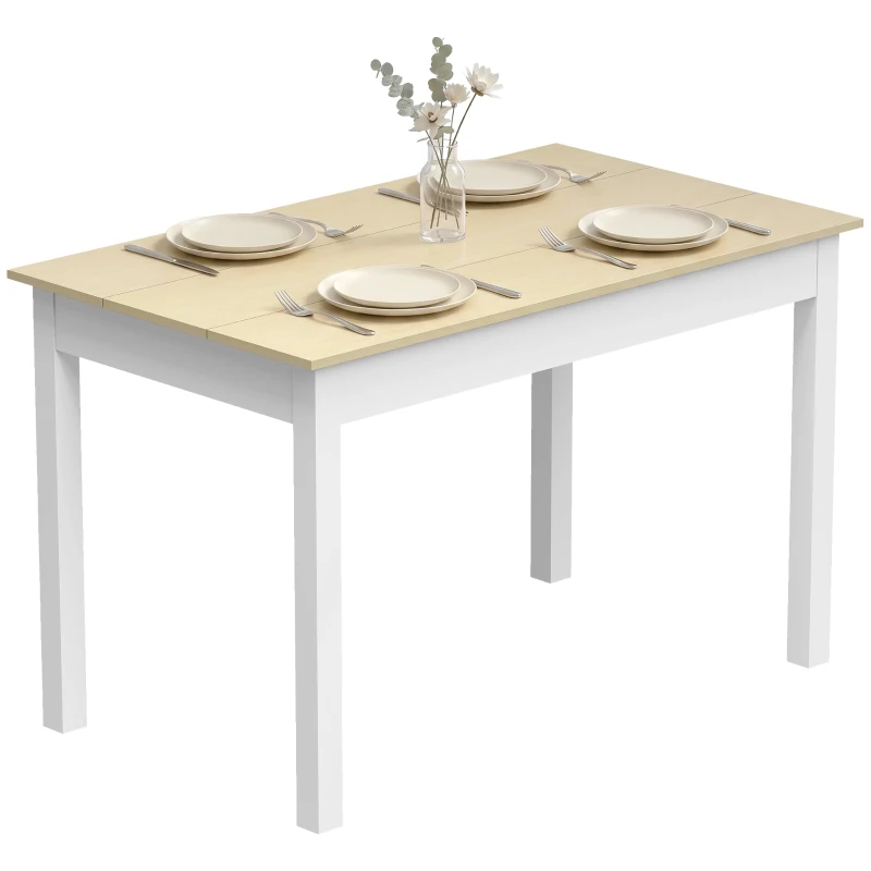 HOMCOM Kitchen Table, Dining Table for 4 to 6 People, 46.9" W x 27.6" D x 29.5" H, Oak