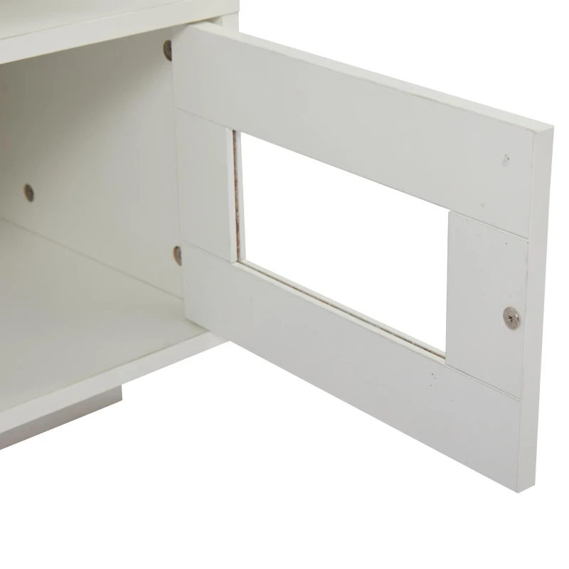 High Gloss Coffee Table with App-Controlled LED Light Strip, Functional Center Table with 2 Soft-Close Acrylic Cabinets, 39.5" L x 19.5" W x 17" H, White