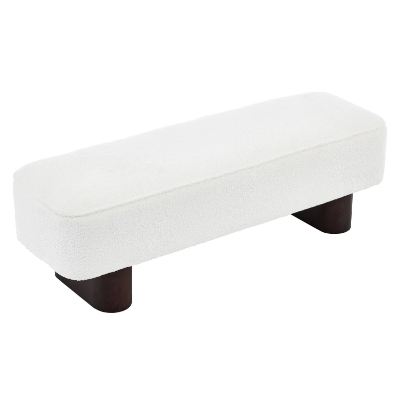 Upholstered Entryway Bench with High-Density Foam, Space-Saving Hallway Seating with Solid Wood Frame, 56.5'' L x 18.5'' W x 18'' H, Walnut