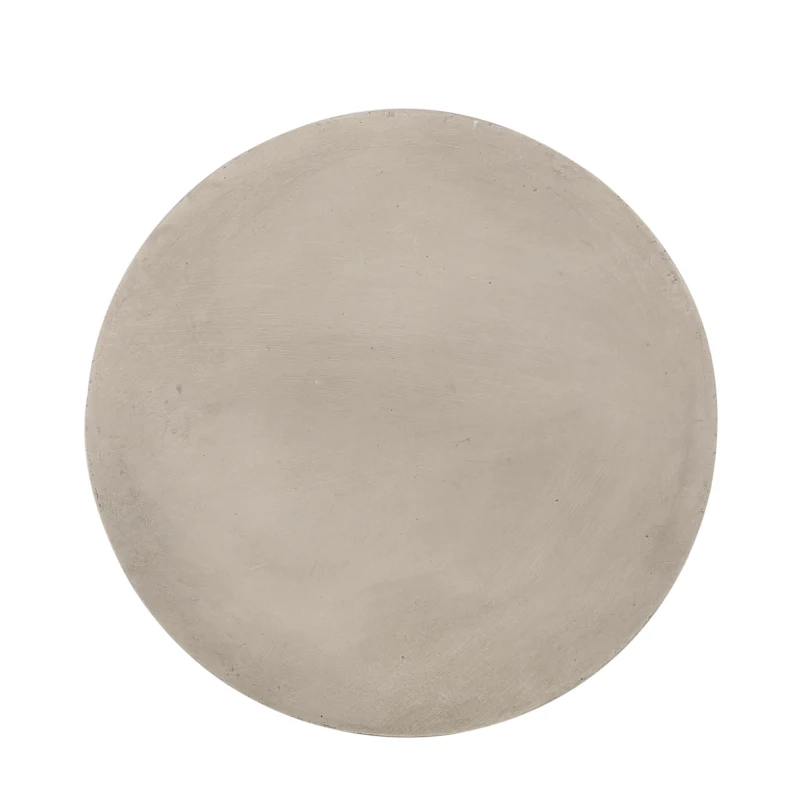 Outdoor Side Table with Highly Durable Structure, Lightweight Accent Table with Concrete Construction, 15'' L x 15'' W x 19'' H, Light Grey