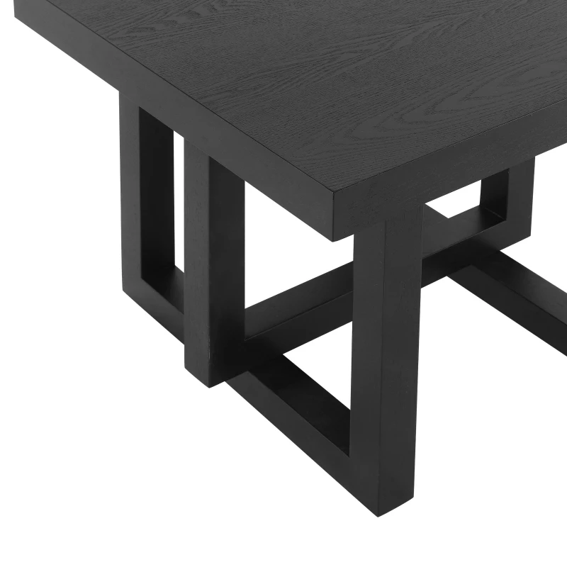 Solid Wood End Table with Non-Slip Feet and Compact Surface, Farmhouse Side Table for Small Spaces and Sofa Accent, 23.5'' L x 23.5'' W x 20.5'' H, Black
