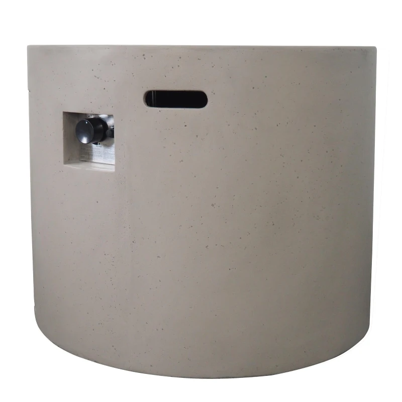 40,000 BTU Outdoor Patio Fire Table with Lightweight Concrete, Round MGO Fire Pit for Backyard Gatherings, 31'' L x 31'' W x 24.5'' H, Light Gray