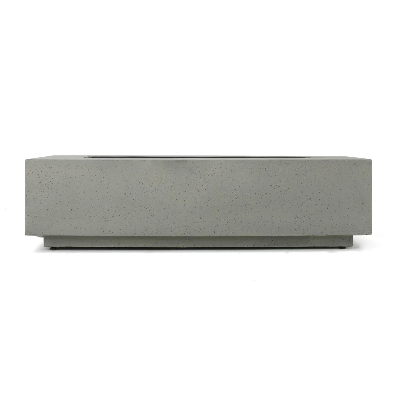 50,000 BTU Propane Fire Table with Powder-Coated Iron Frame, Smokeless Liquid Fireplace with Durable Construction, 56'' L x 26'' W x 15'' H, Light Gray