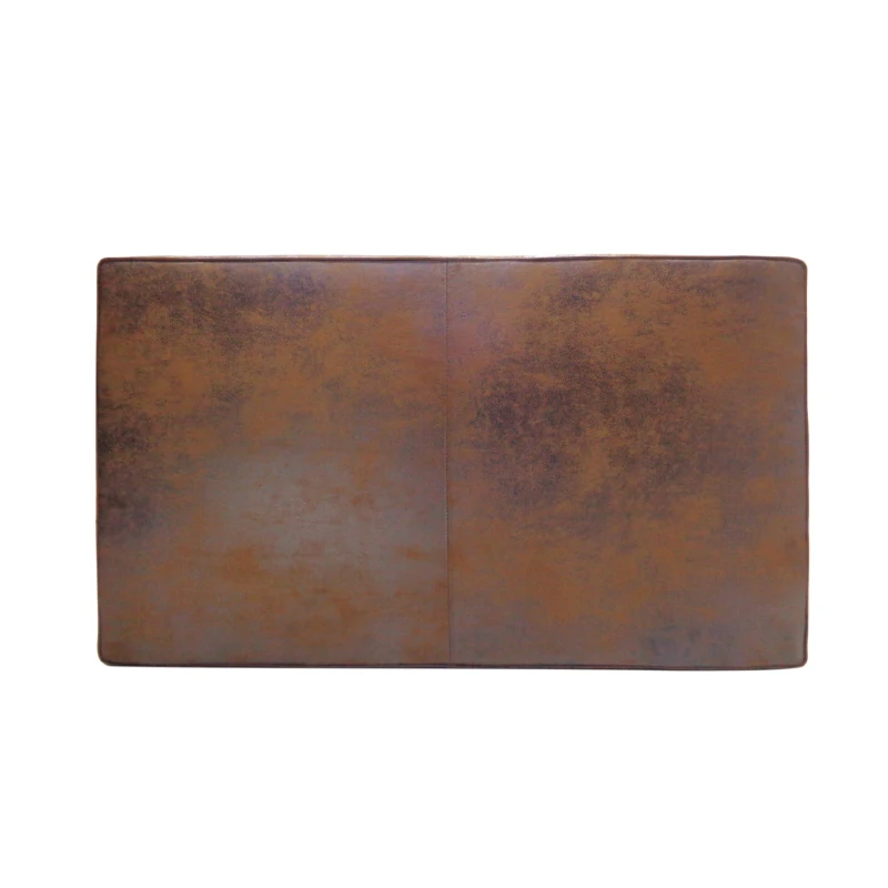 Large Square Ottoman Coffee Table with Upholstered Faux Leather, Versatile Multi‑Use Seating Table with Plush Cushion Top, 48'' L x 27'' W x 15.5'' H, Brown