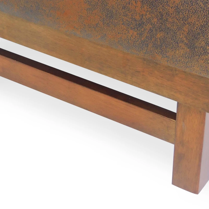 Large Square Ottoman Coffee Table with Upholstered Faux Leather, Versatile Multi‑Use Seating Table with Plush Cushion Top, 48'' L x 27'' W x 15.5'' H, Brown